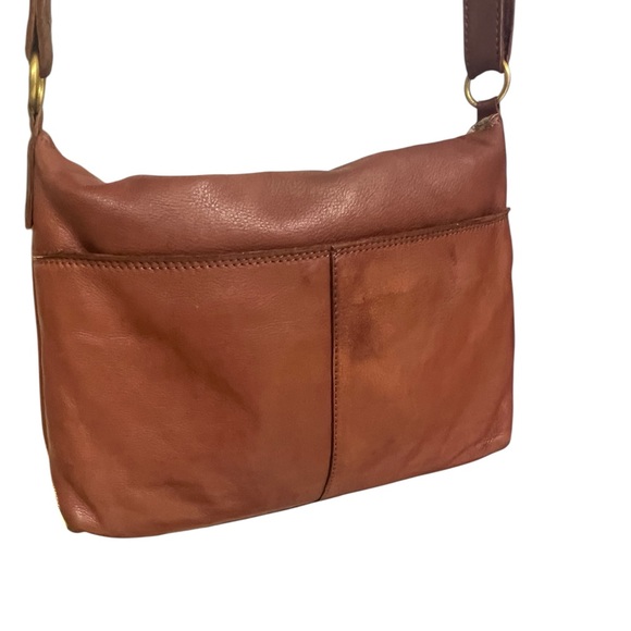 Margot Mickey double fold and zip shoulder bag in Brown Leather Crossbody Bag - Picture 3 of 8